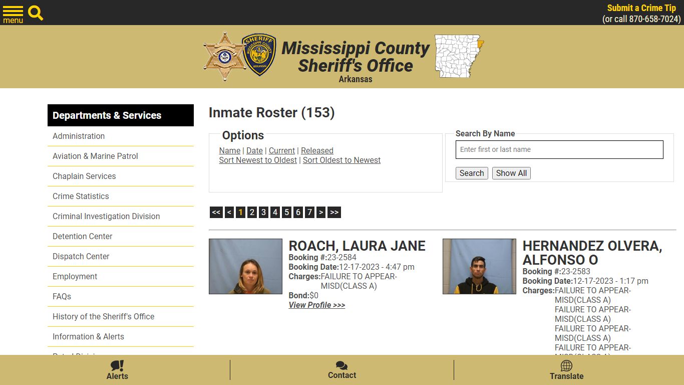 Inmate Roster - Current Inmates Booking Date Descending - Mississippi ...
